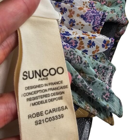 Suncoo Paris Carissa Robe, Pleated , Tie Waist, Midi, Lined, Flowy, Size T2 / M - Picture 4 of 11